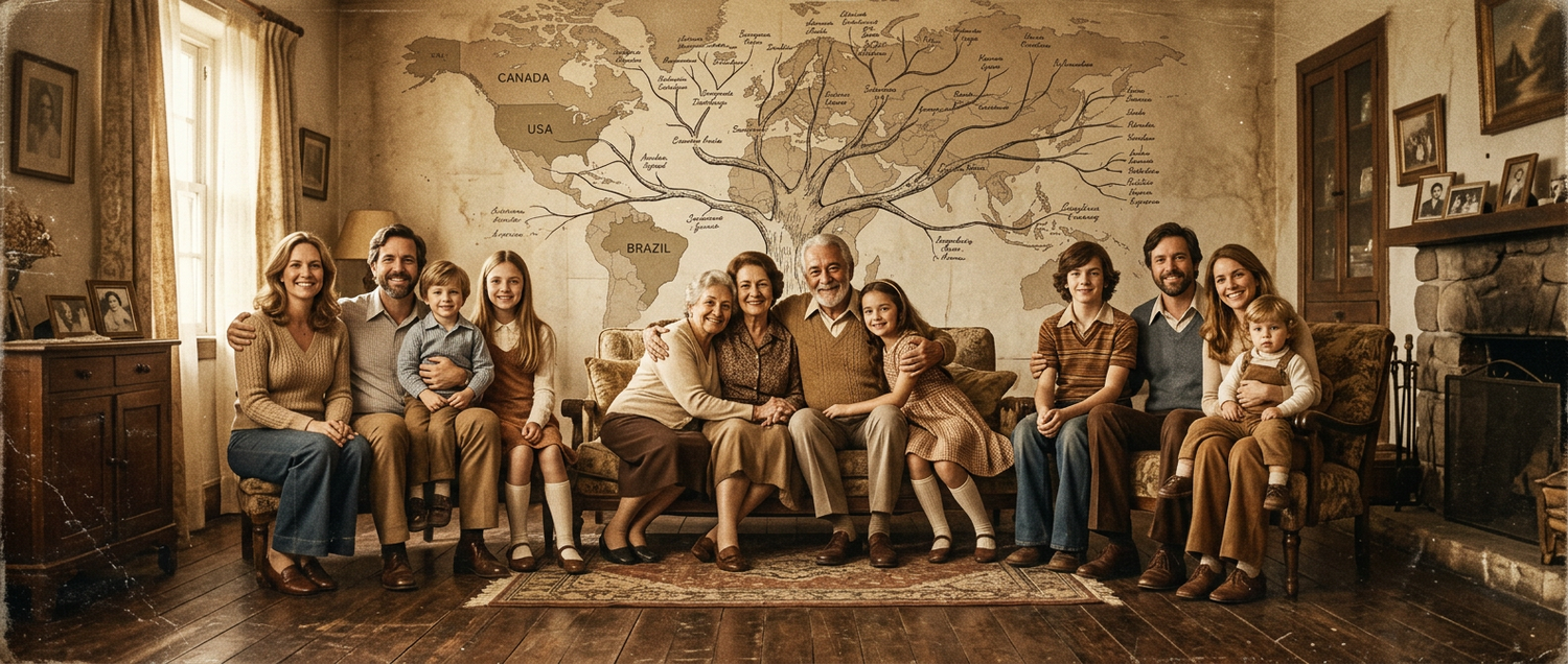 Família Janzen — três gerações, três países